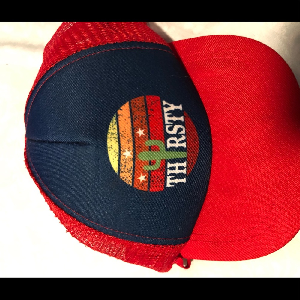 Dog ball cap, red, new, as shown